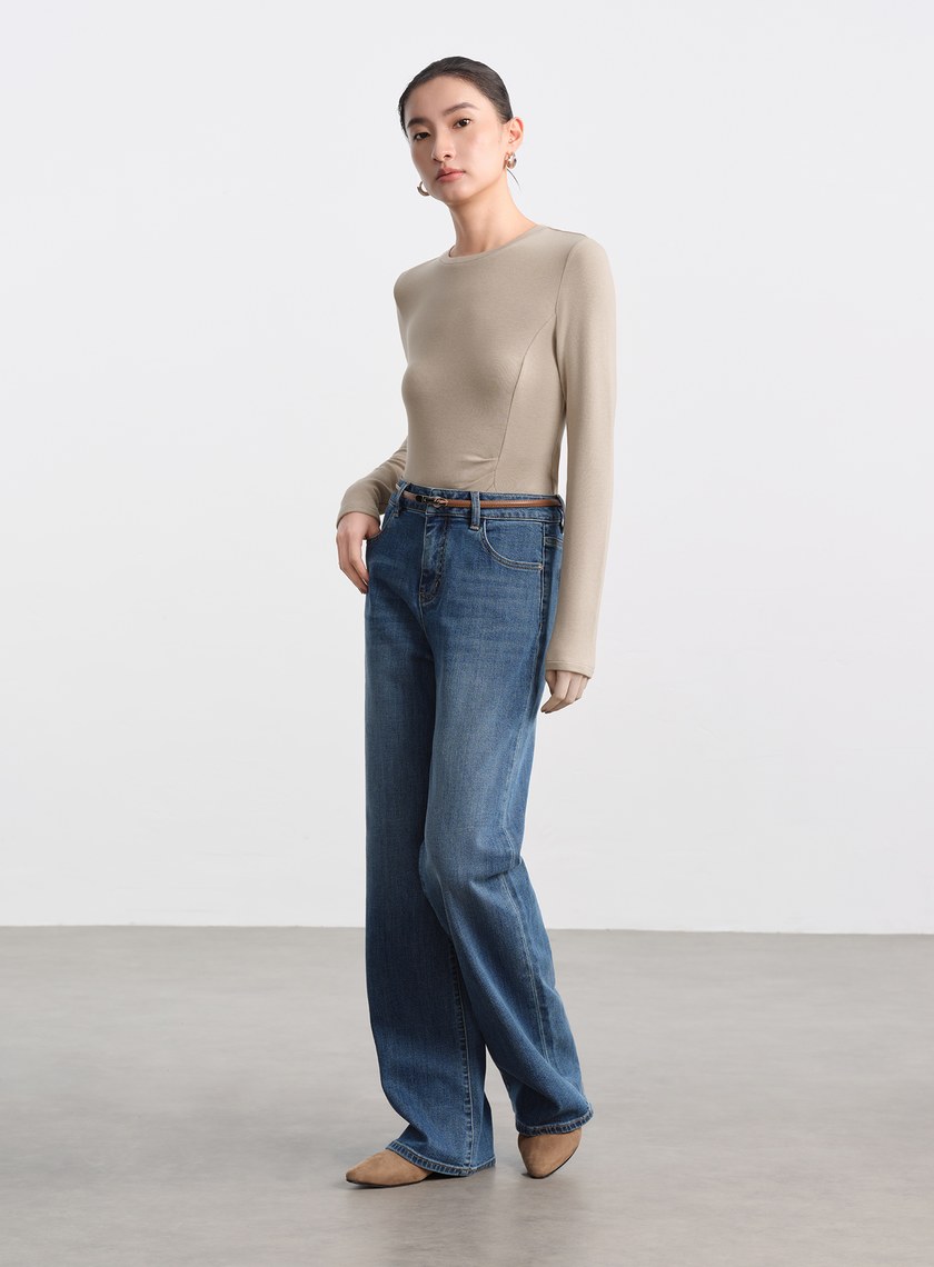 經典小直筒丹寧褲