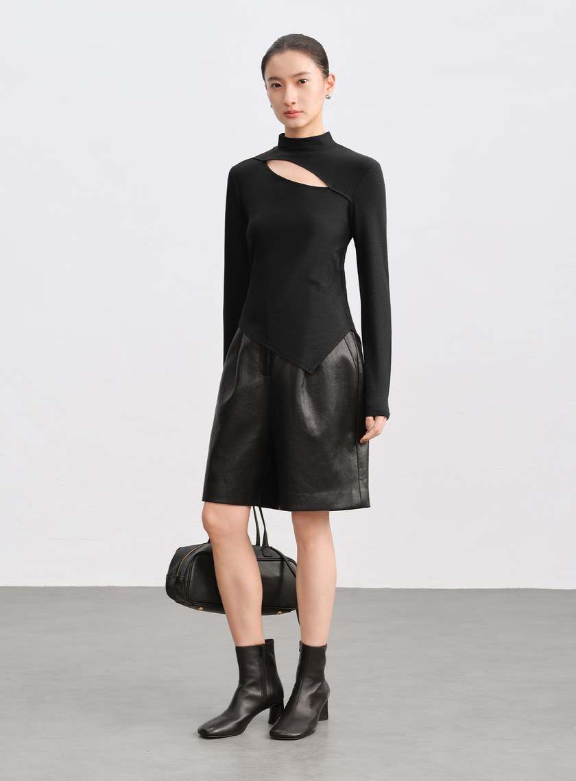 簍空造型感修身上衣