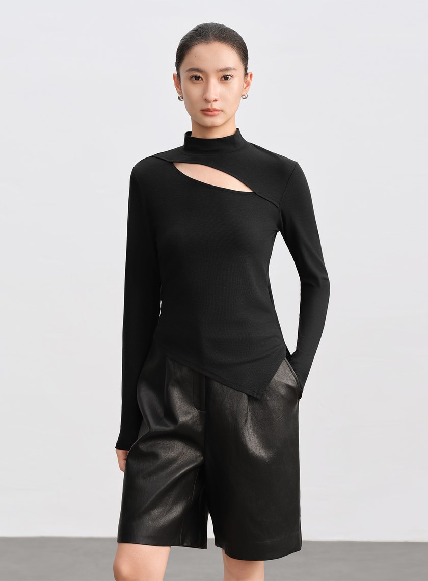 簍空造型感修身上衣