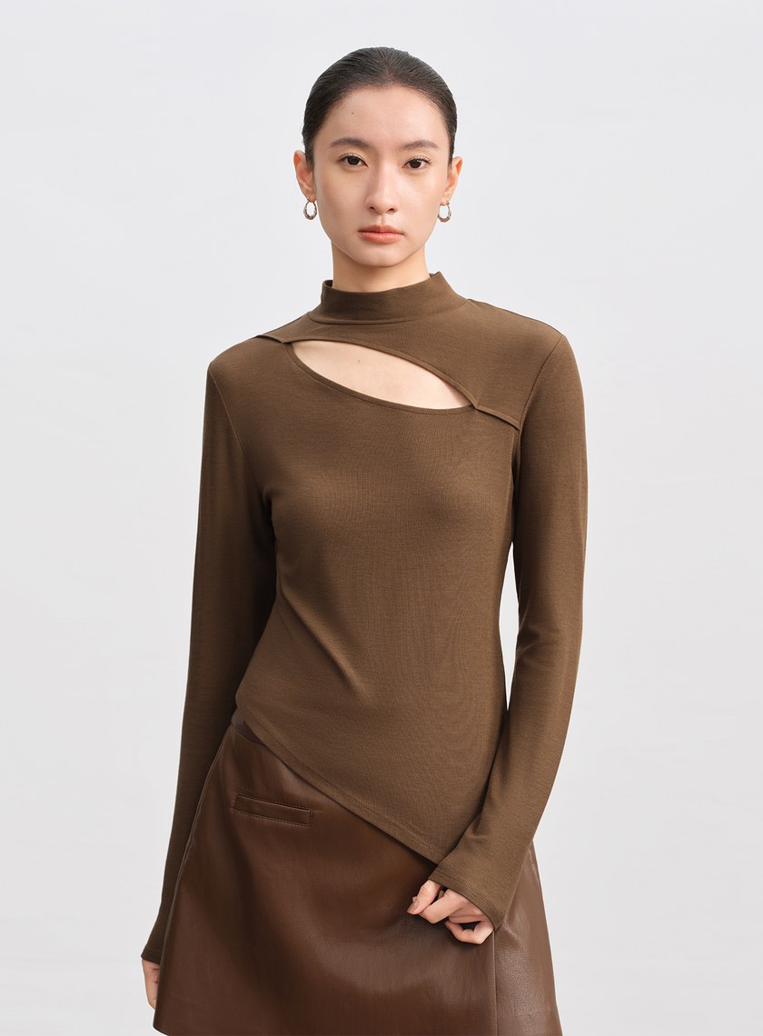 簍空造型感修身上衣