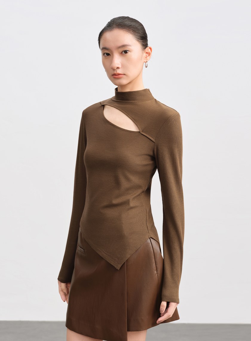 簍空造型感修身上衣