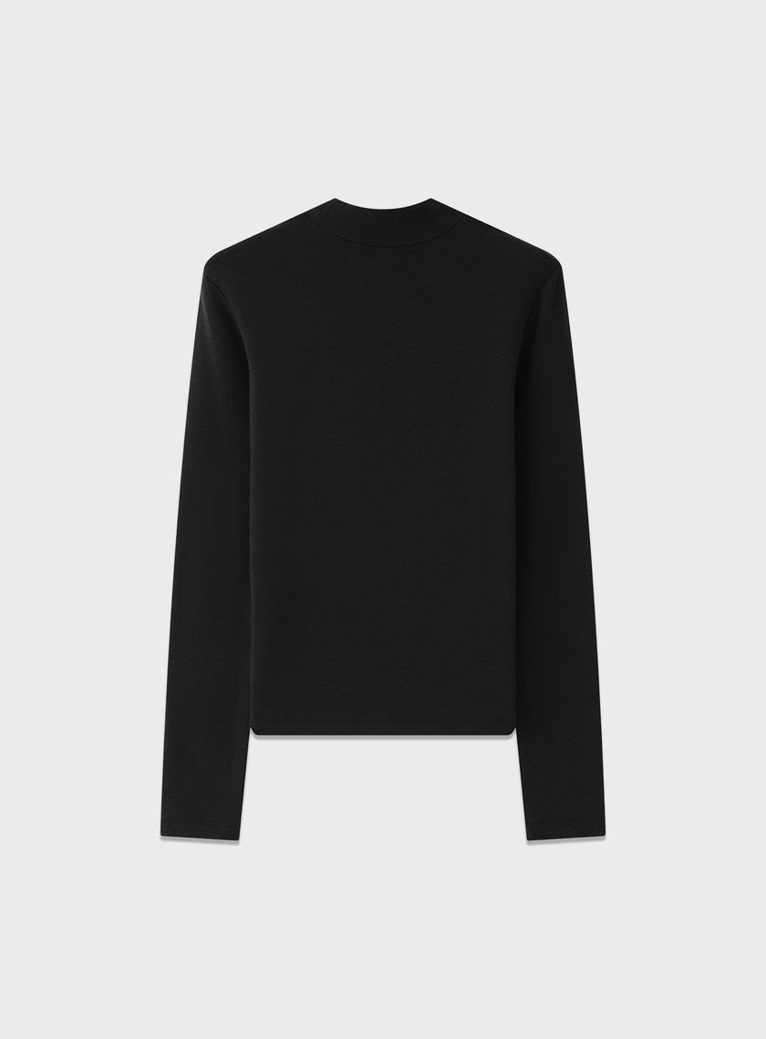 立體褶飾高領發熱上衣