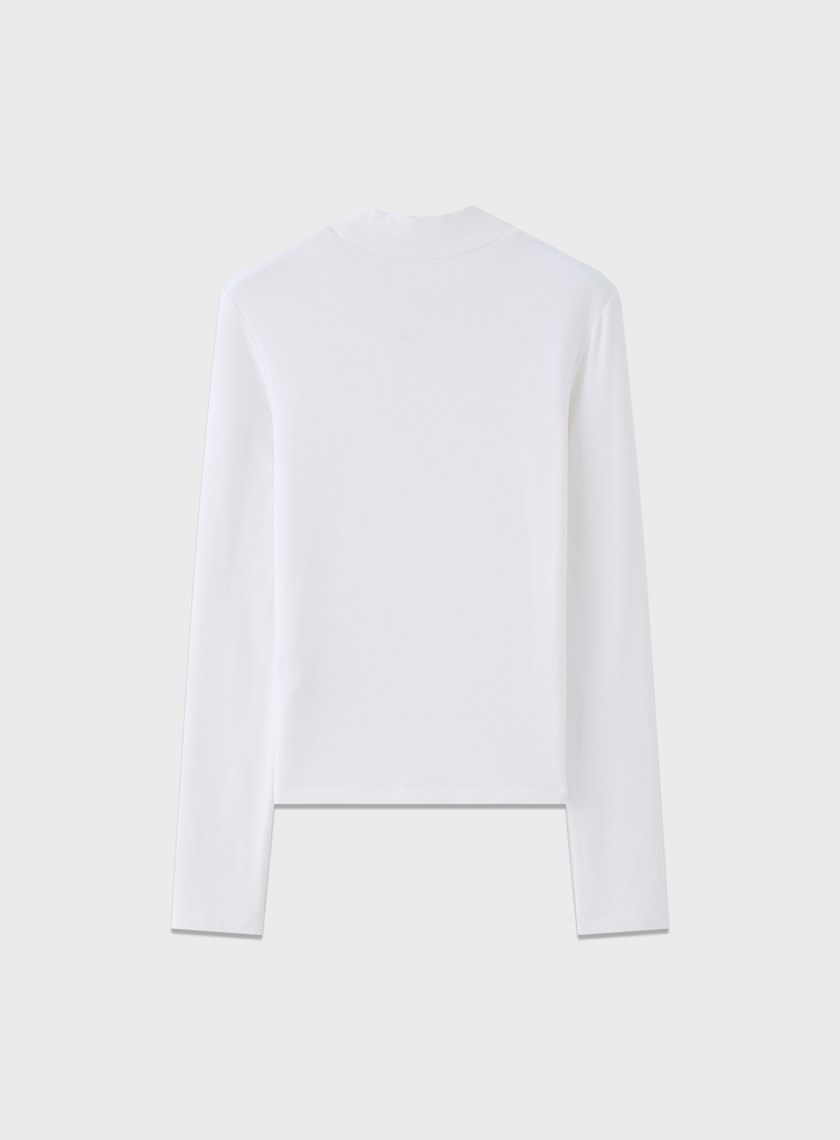 立體褶飾高領發熱上衣