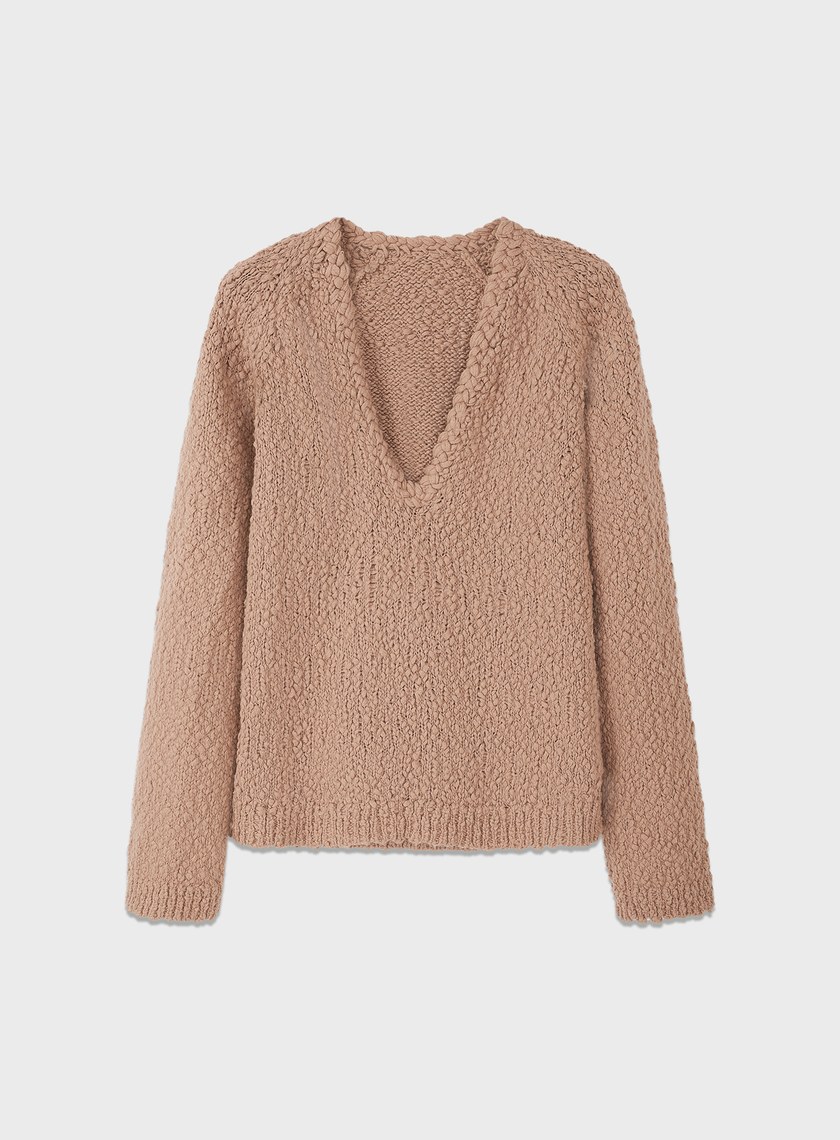 休閒肌理感V領毛衣