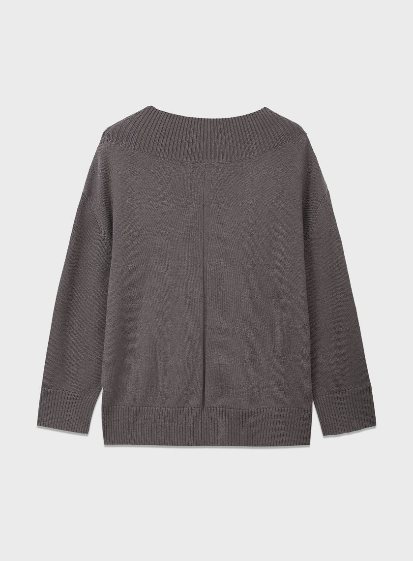 優雅寬領羊毛衫