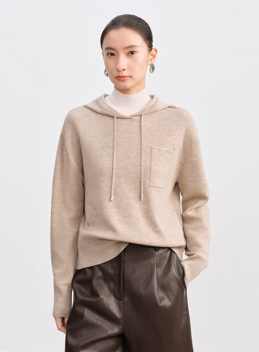 純羊毛連帽衛衣