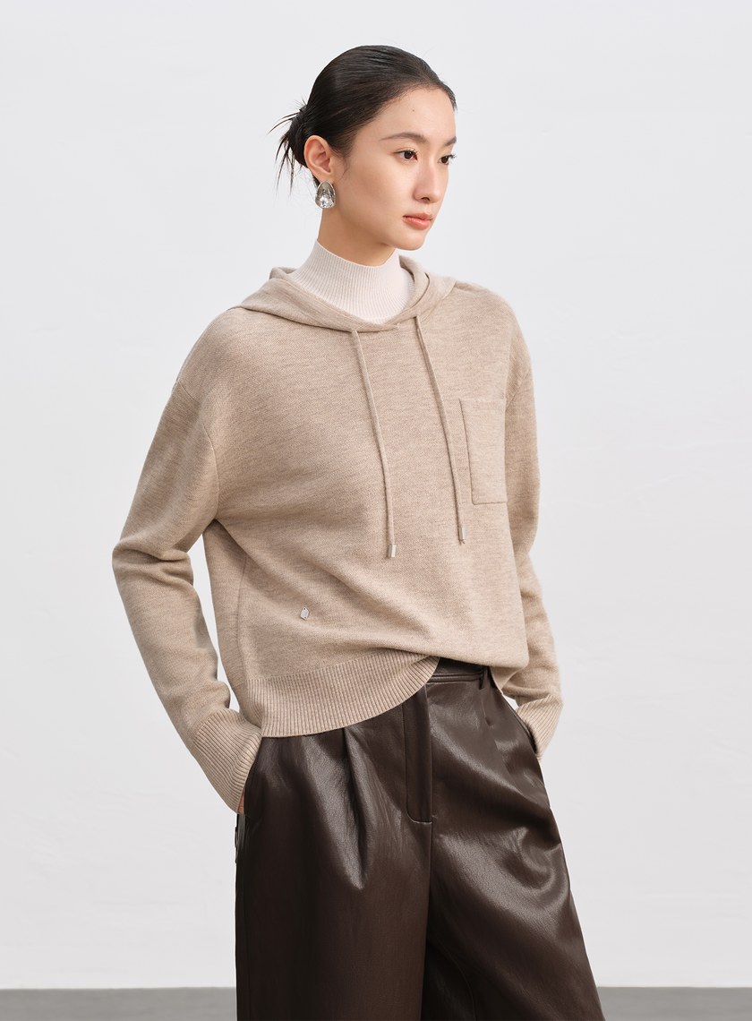 純羊毛連帽衛衣