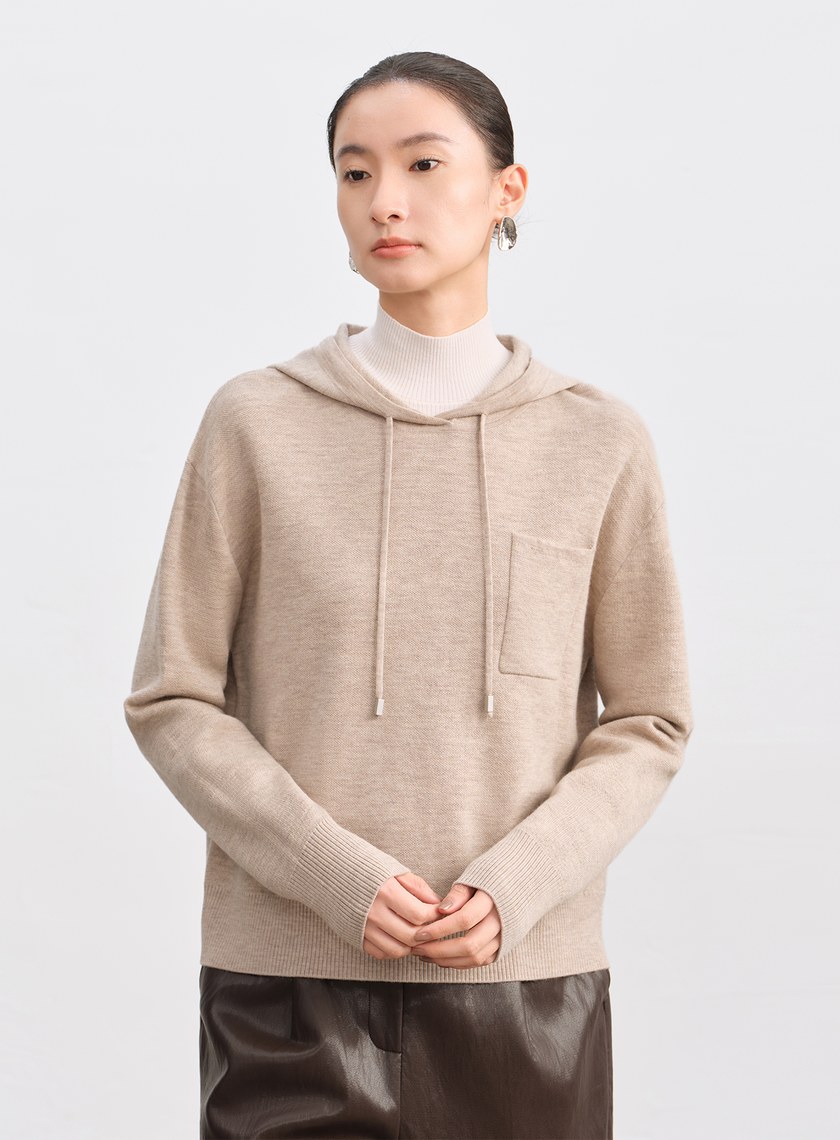 純羊毛連帽衛衣