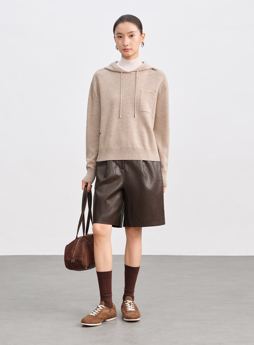 純羊毛連帽衛衣