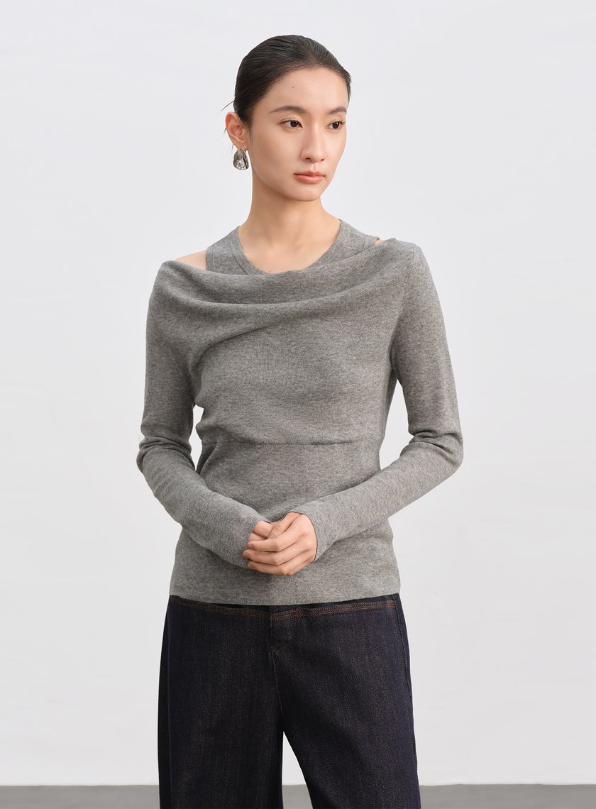 假兩件式造型針織上衣