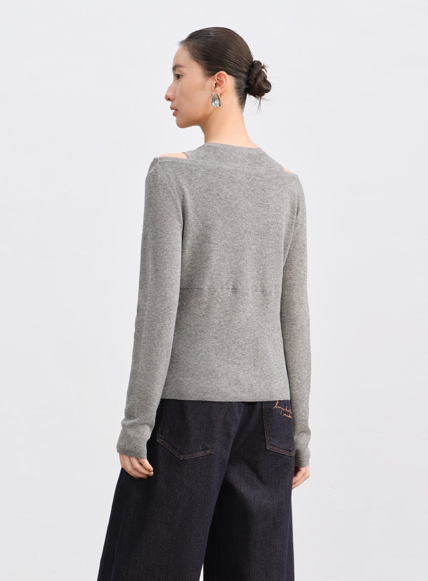 假兩件式造型針織上衣