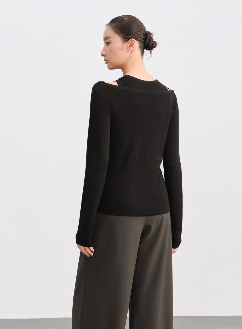 假兩件式造型針織上衣