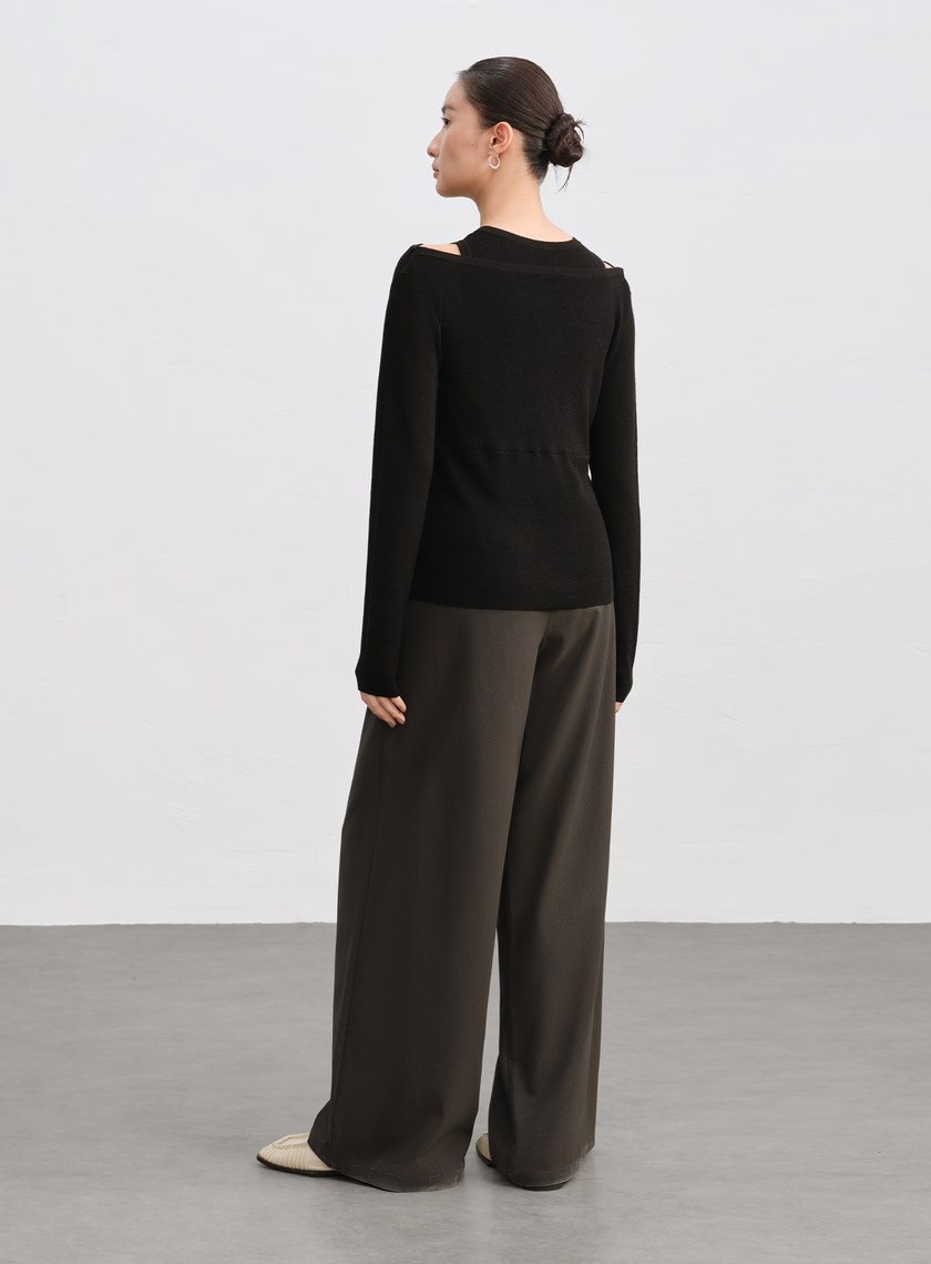 假兩件式造型針織上衣