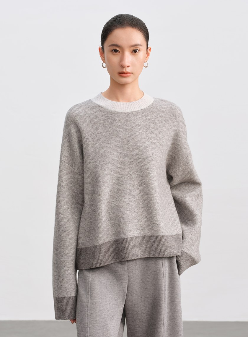 美麗諾人字紋針織上衣