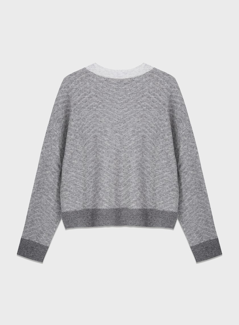 美麗諾人字紋針織上衣