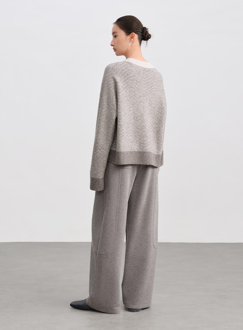 美麗諾人字紋針織上衣