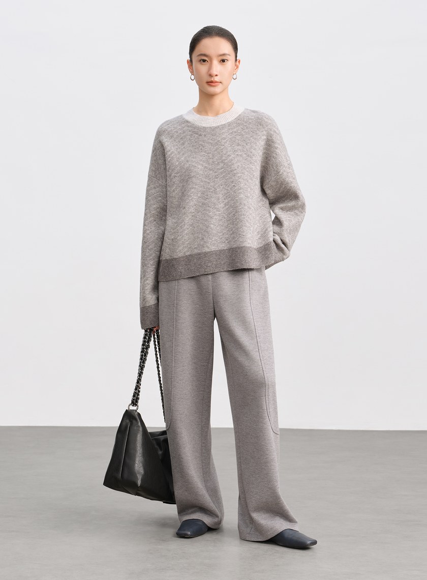 美麗諾人字紋針織上衣