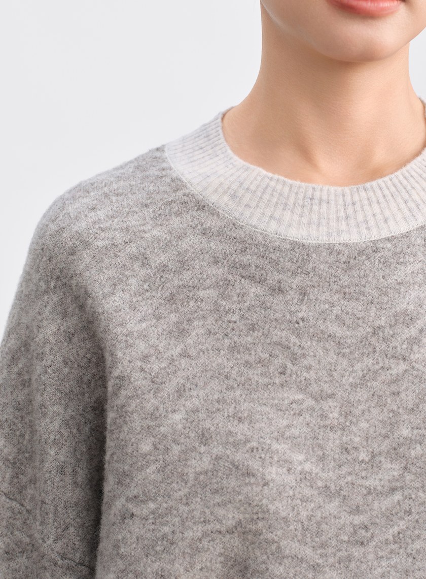 美麗諾人字紋針織上衣