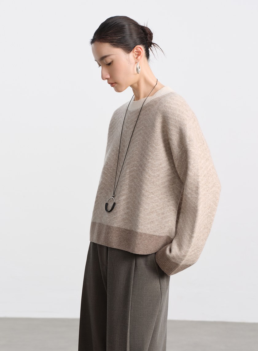 美麗諾人字紋針織上衣