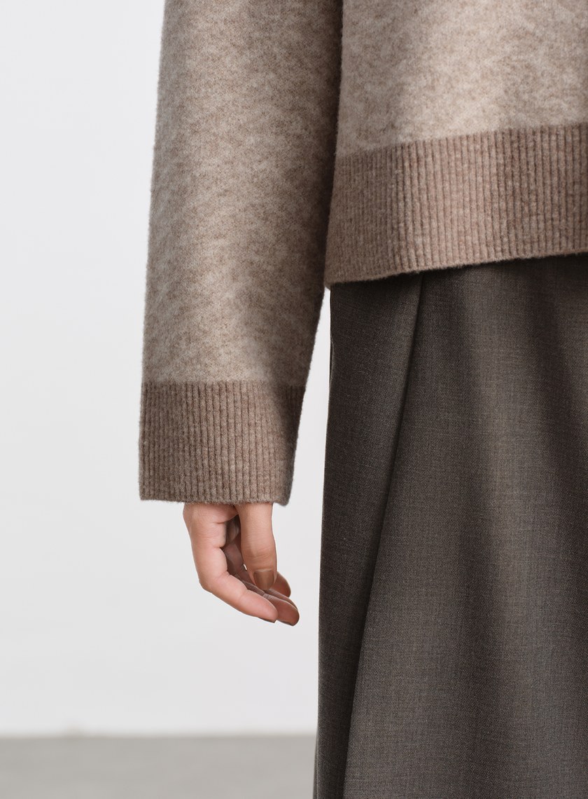 美麗諾人字紋針織上衣