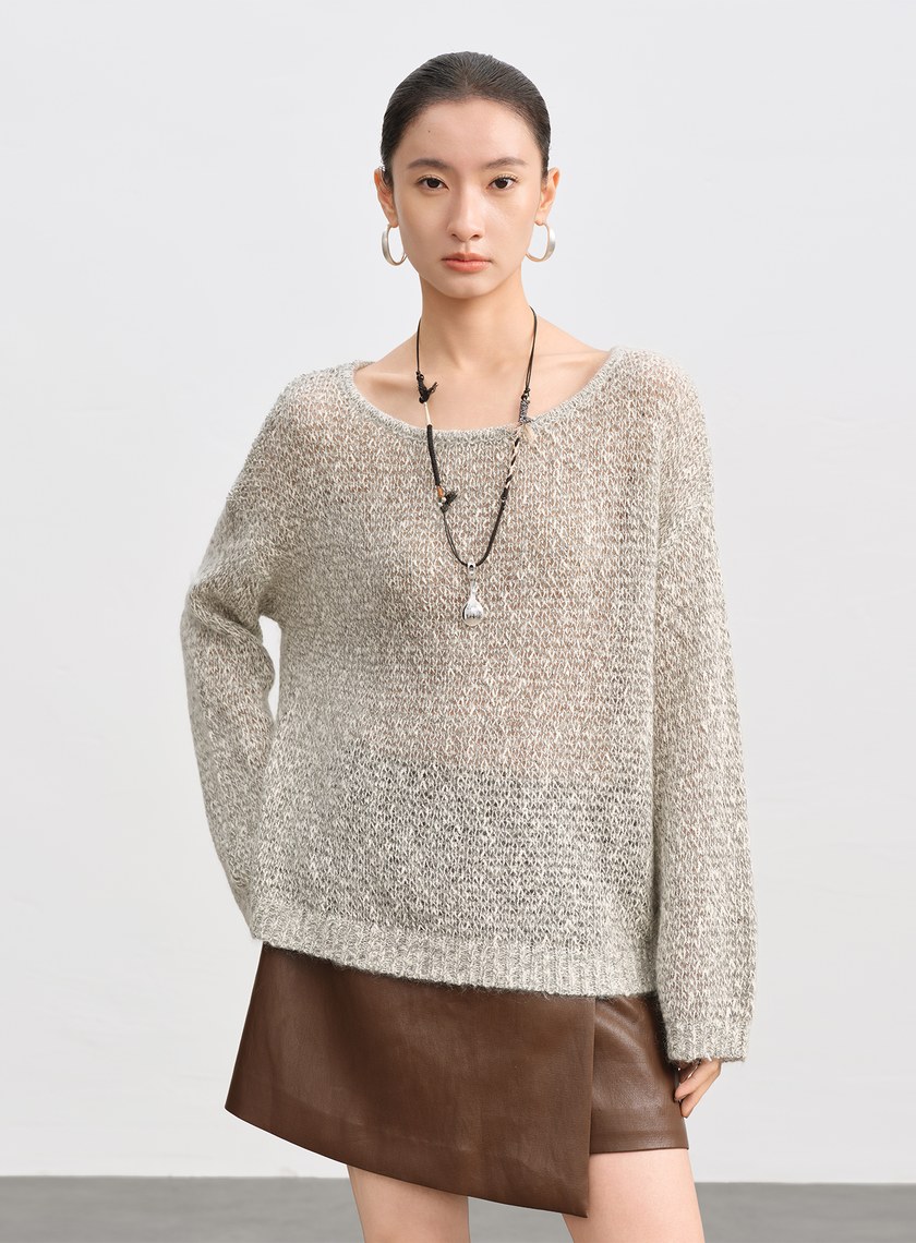 北歐風慵懶毛絨針織上衣