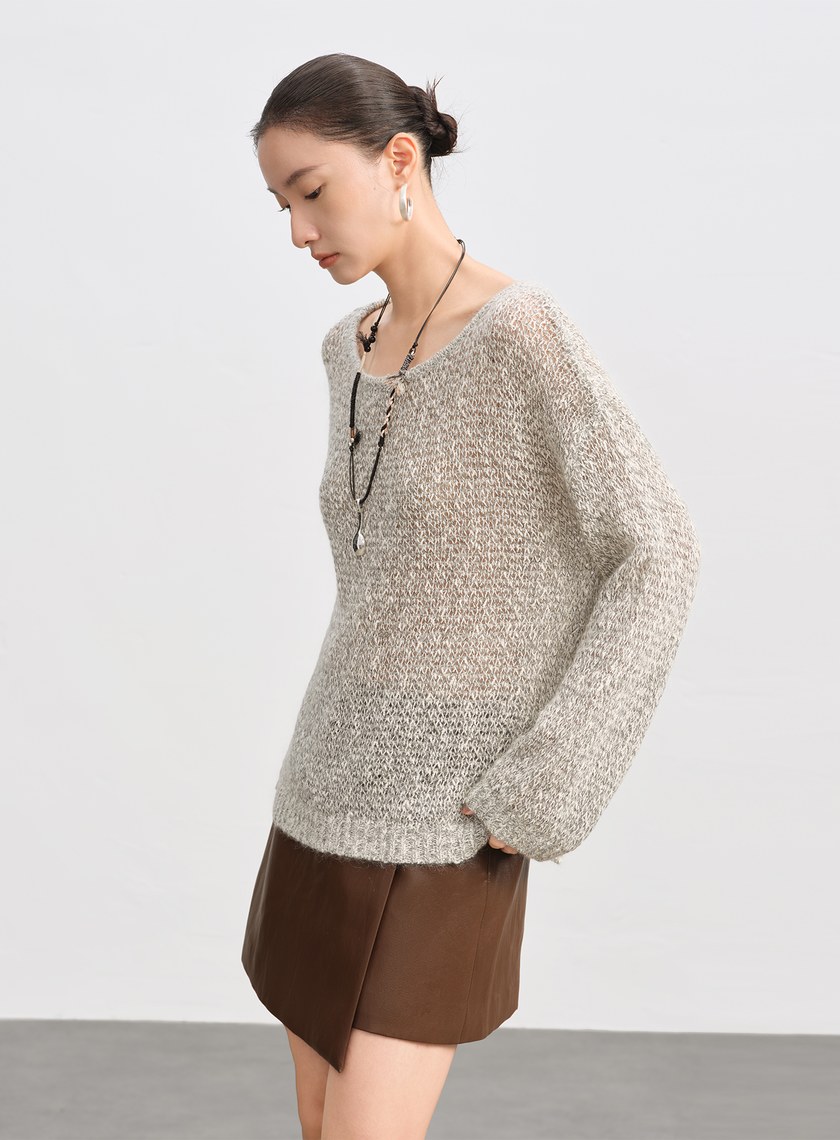 北歐風慵懶毛絨針織上衣