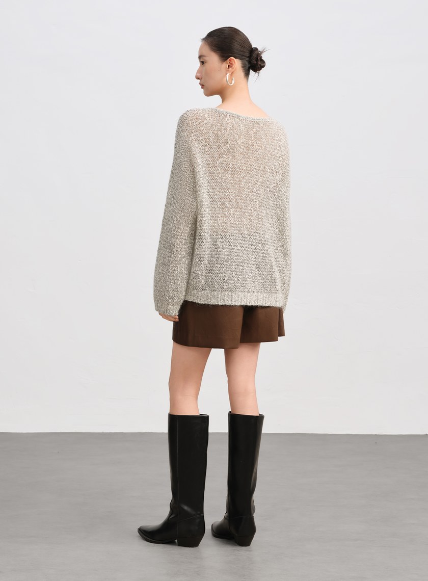 北歐風慵懶毛絨針織上衣