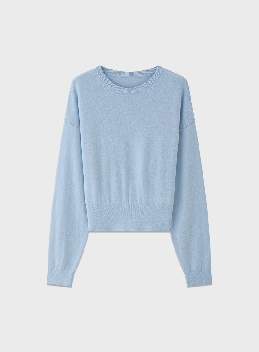 輕柔羊絨混紡針織上衣