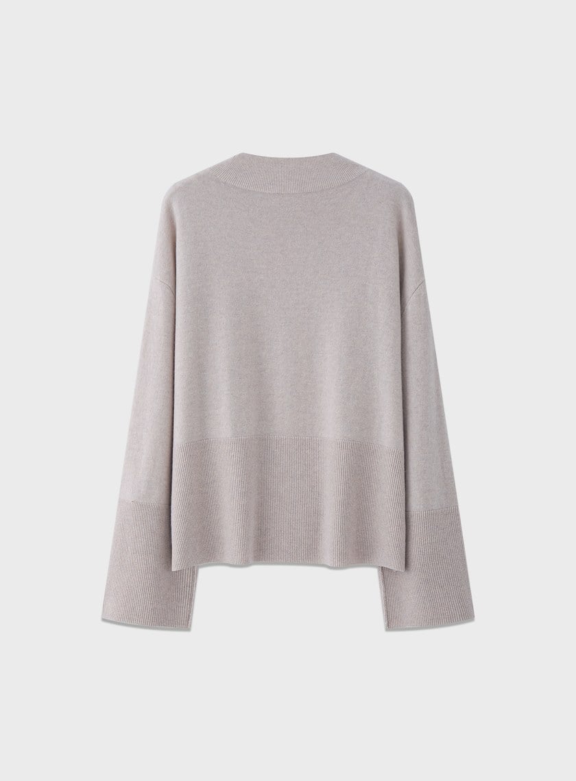 蓬暖高領羊絨混紡毛衣