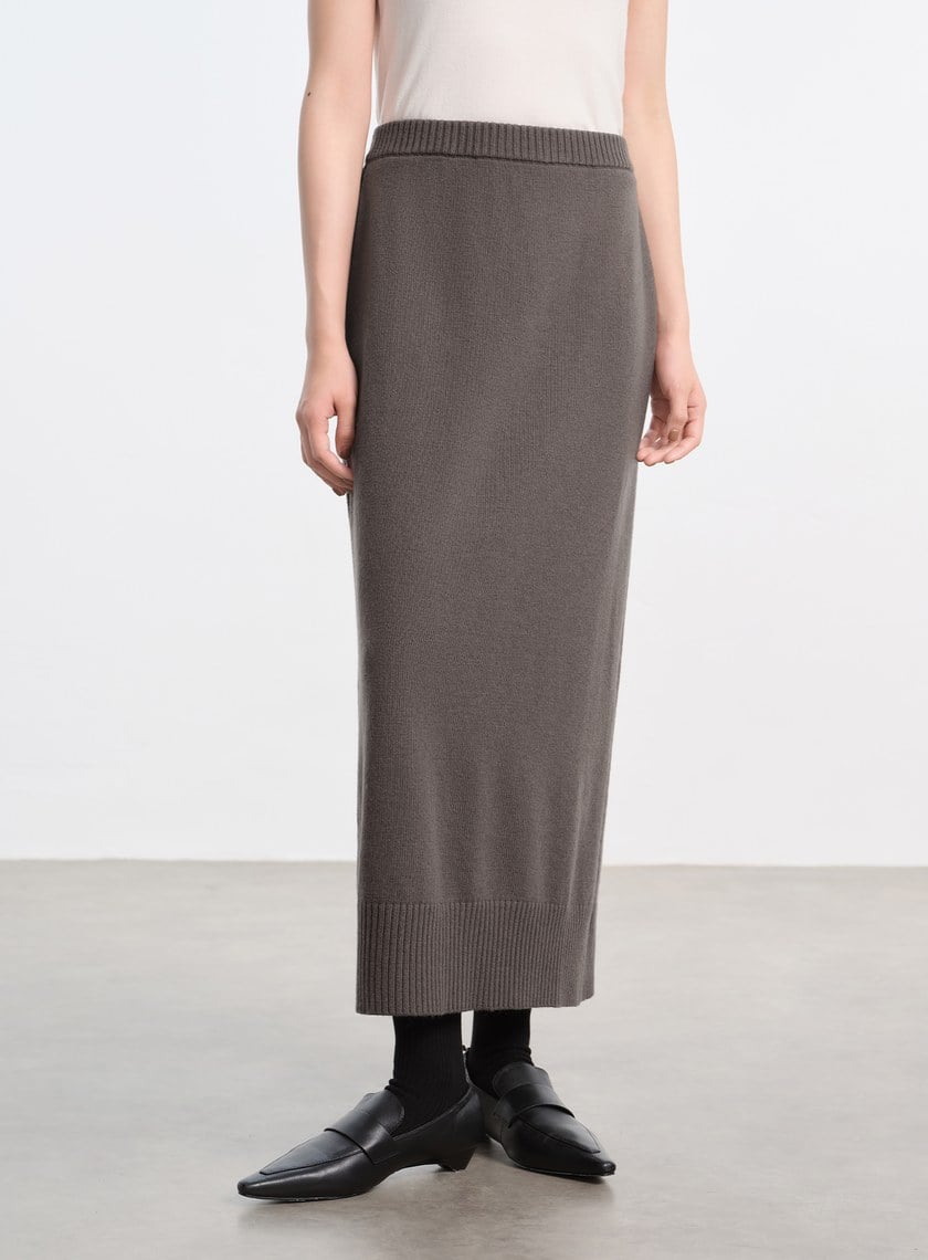 優雅羊毛針織半裙