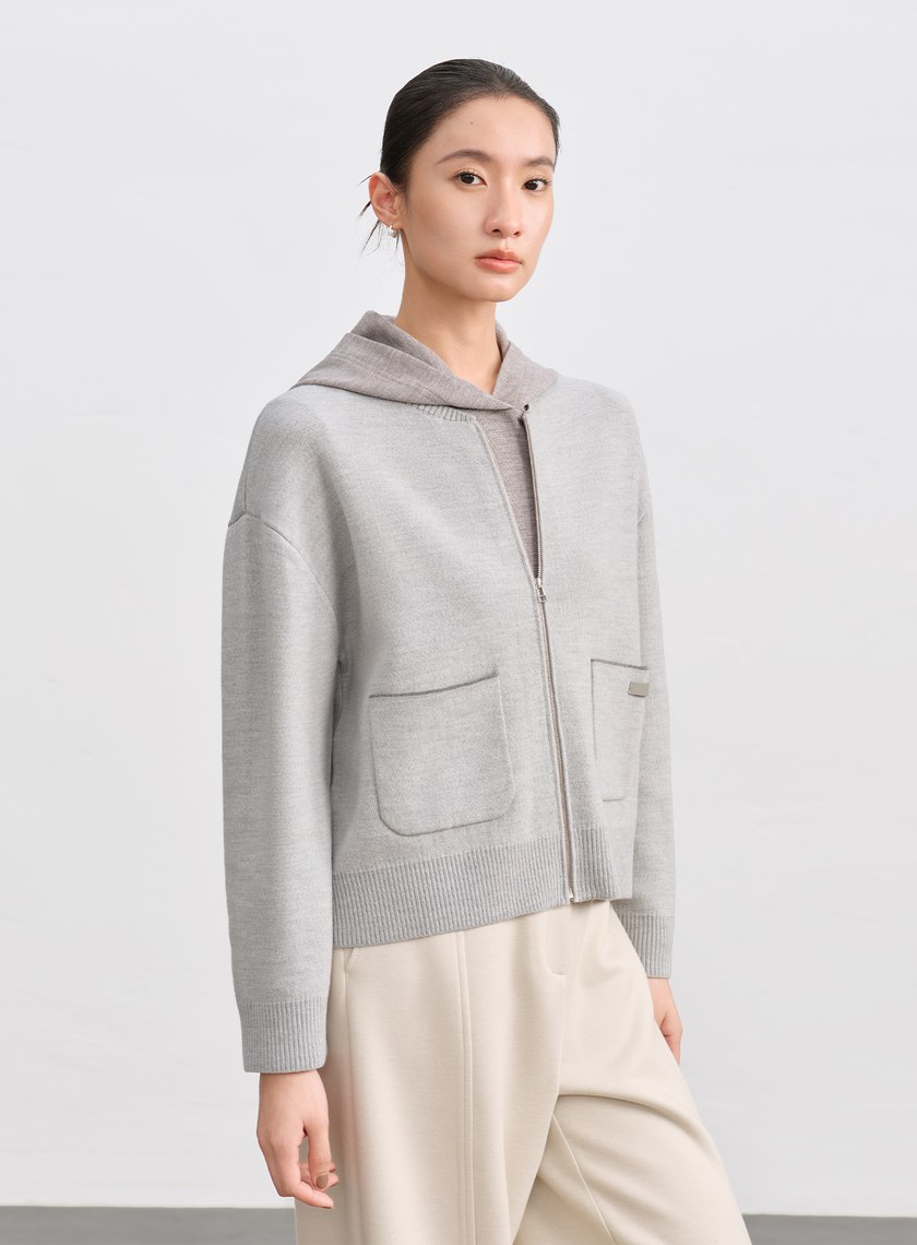 100%美麗諾羊毛針織棒球衫