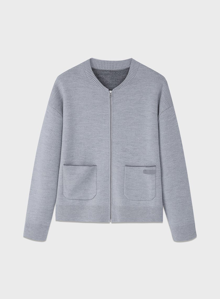 100%美麗諾羊毛針織棒球衫