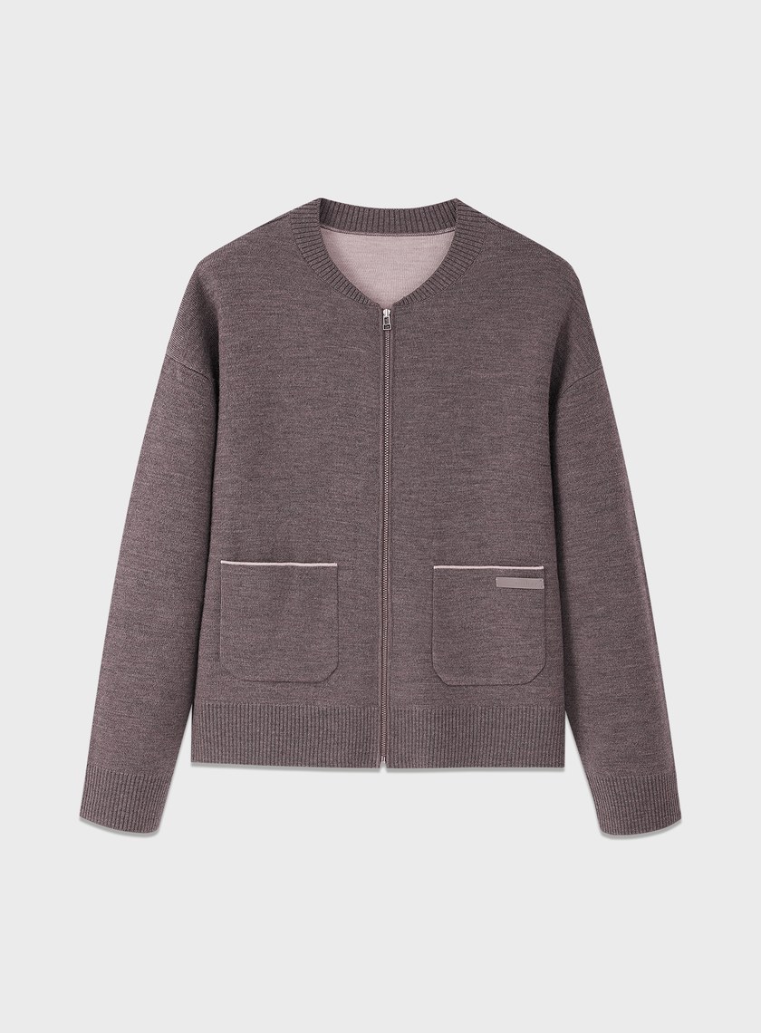 100%美麗諾羊毛針織棒球衫