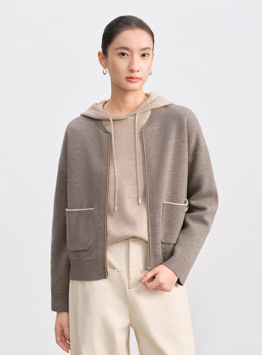 100%美麗諾羊毛針織棒球衫