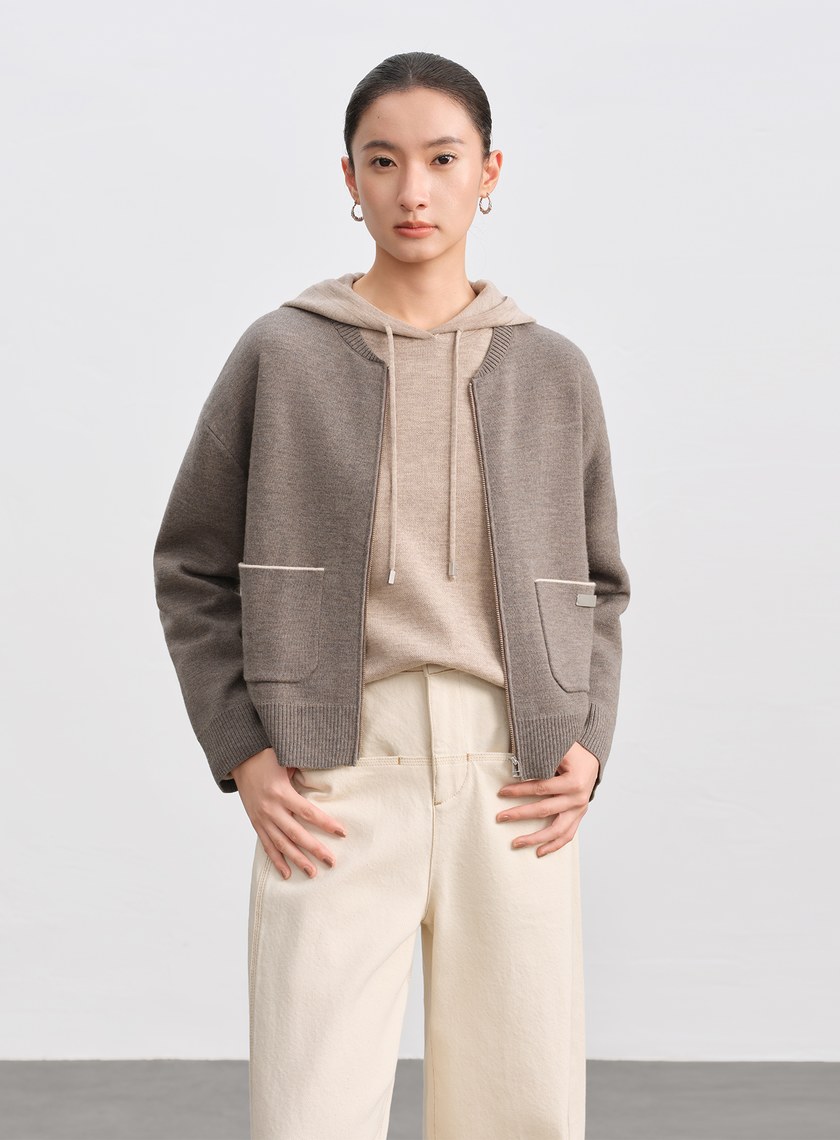 100%美麗諾羊毛針織棒球衫