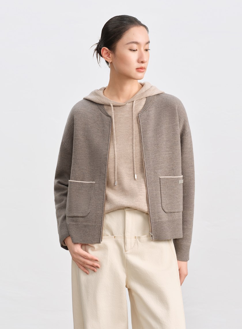 100%美麗諾羊毛針織棒球衫