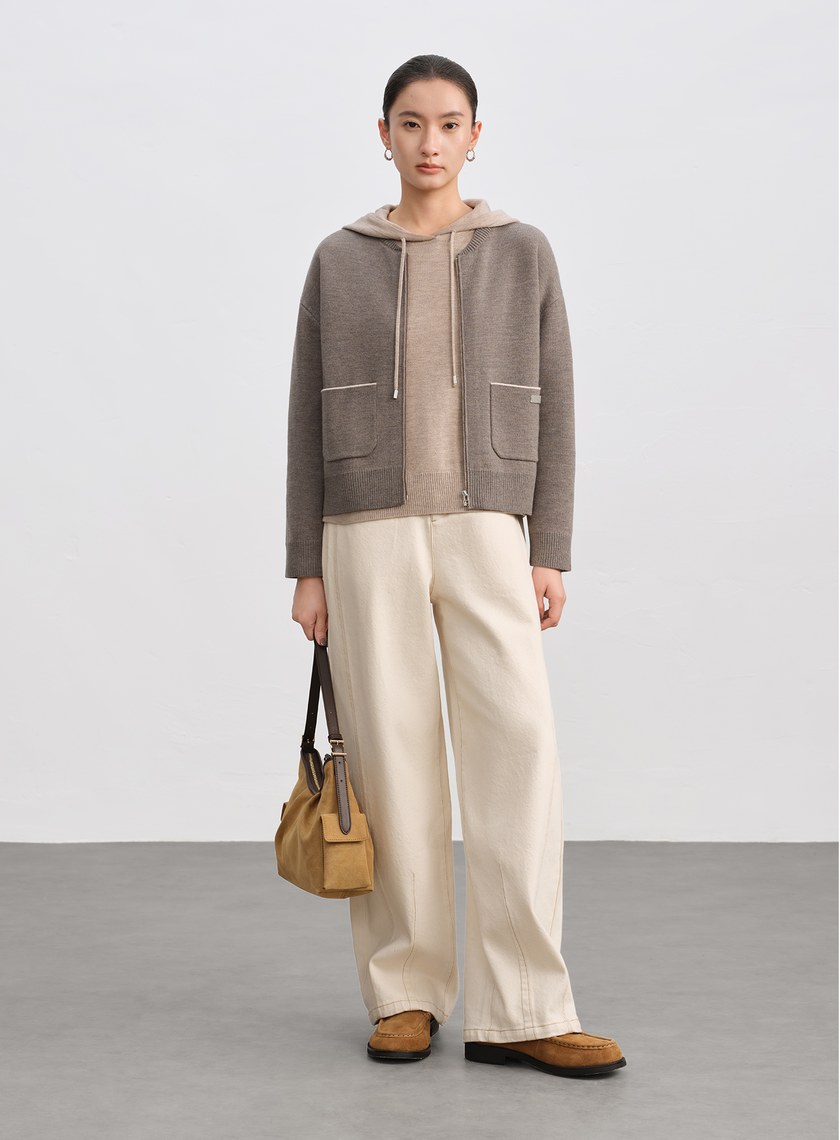 100%美麗諾羊毛針織棒球衫