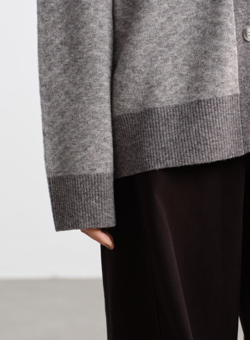 美麗諾人字紋開襟外套