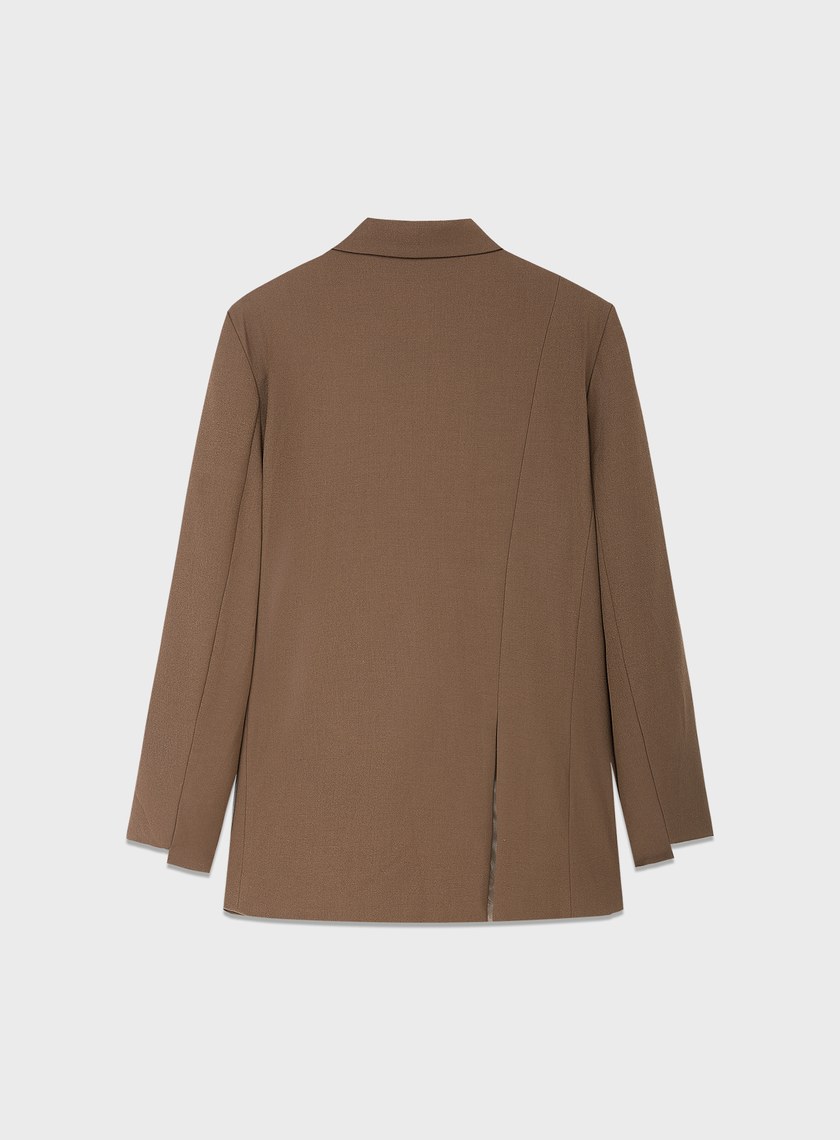 時髦拼接領寬版西裝外套