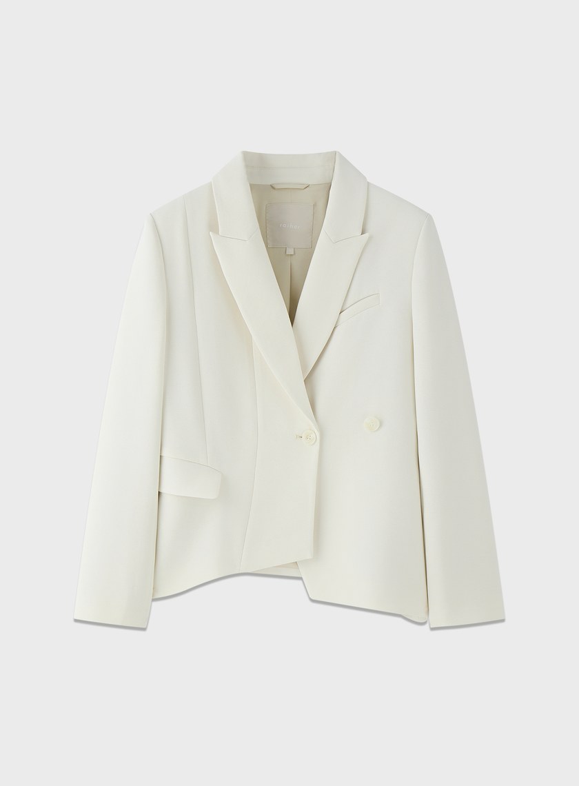 挺廓感不對稱收腰西裝外套