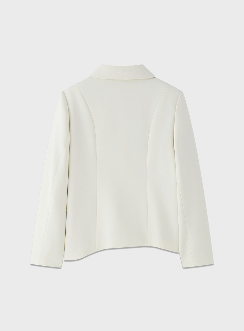 挺廓感不對稱收腰西裝外套