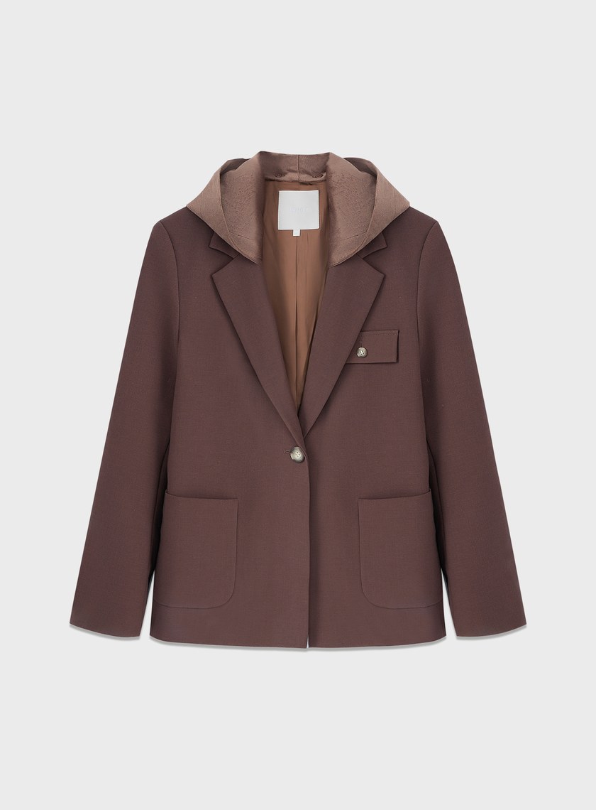 可拆卸連帽西裝外套