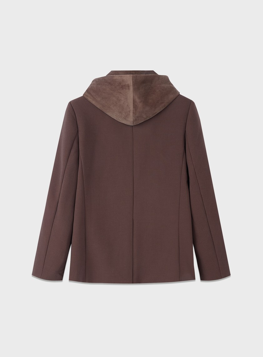 可拆卸連帽西裝外套