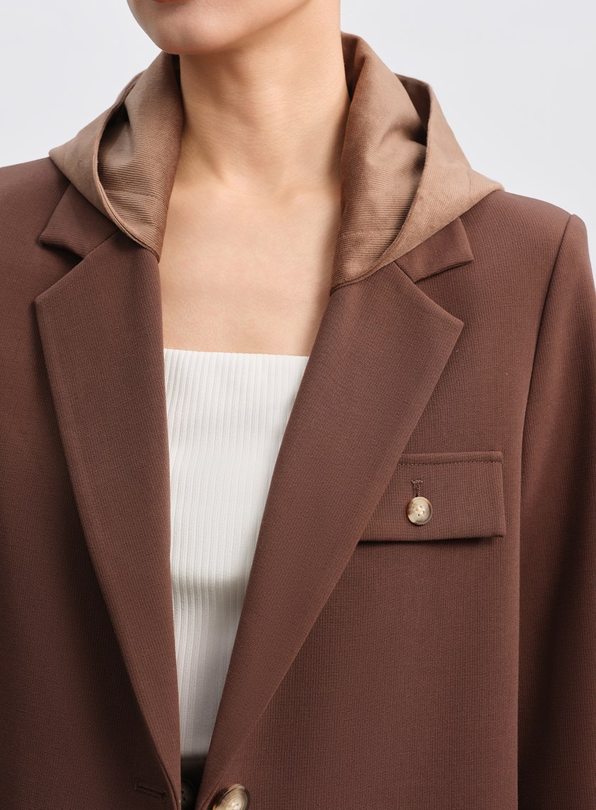 可拆卸連帽西裝外套