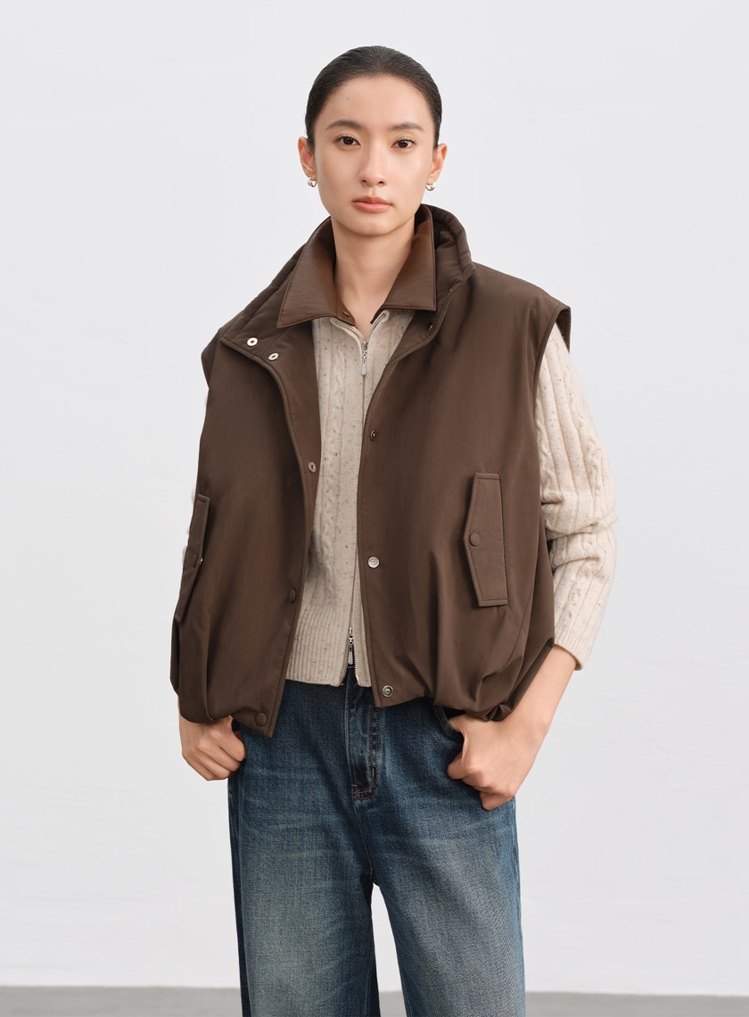 霧面水洗感麂皮馬甲