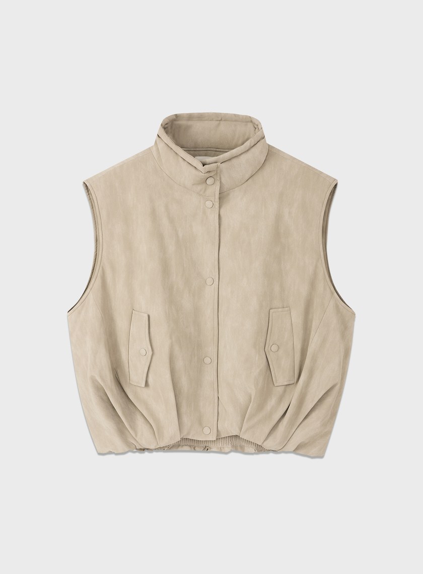 霧面水洗感麂皮馬甲