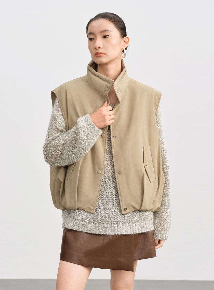 霧面水洗感麂皮馬甲