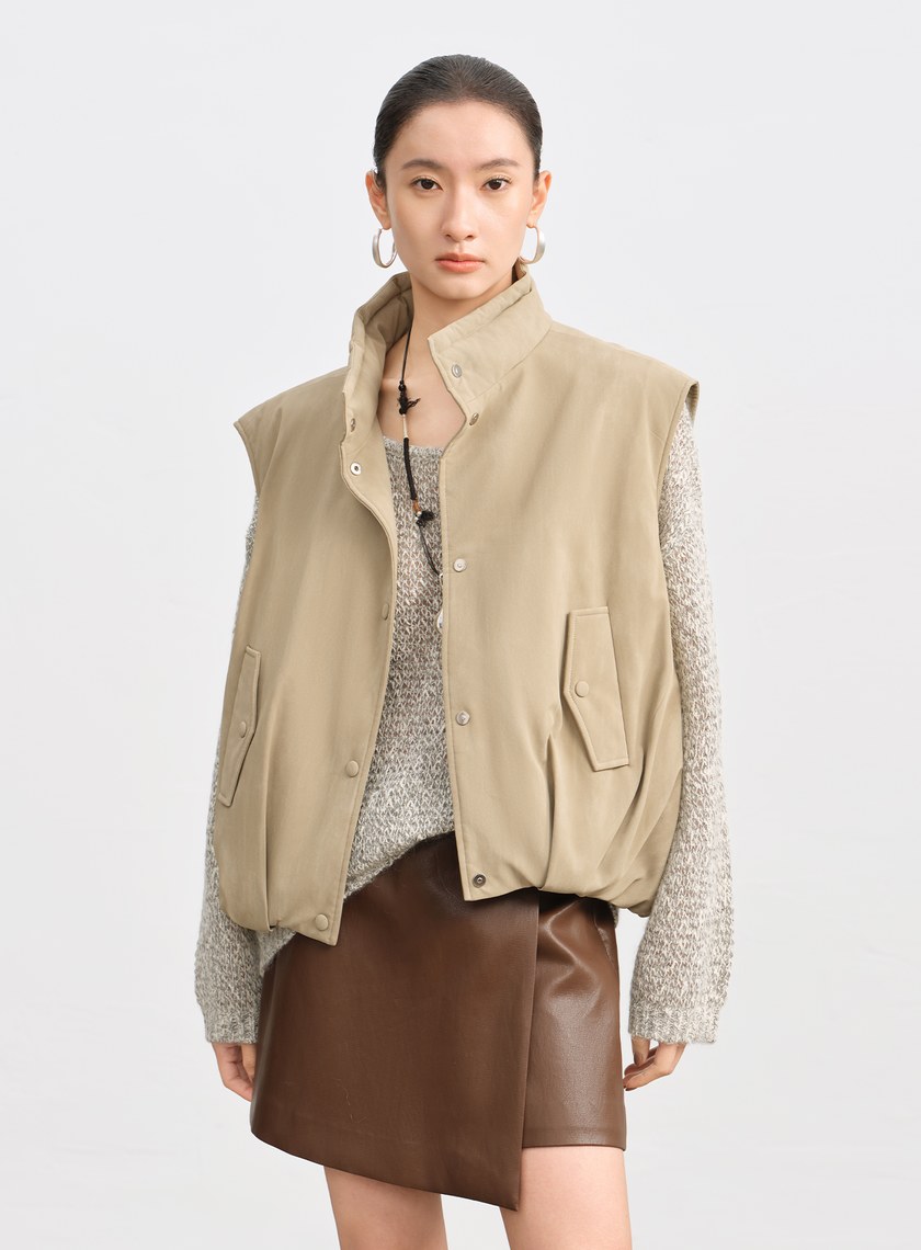 霧面水洗感麂皮馬甲