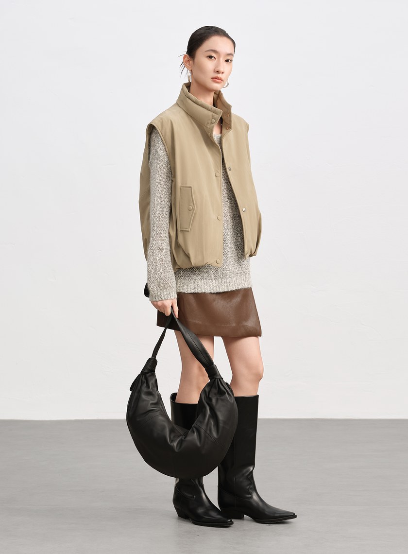 霧面水洗感麂皮馬甲