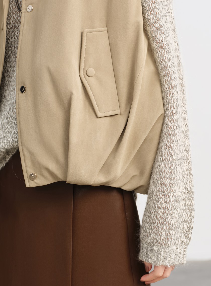 霧面水洗感麂皮馬甲